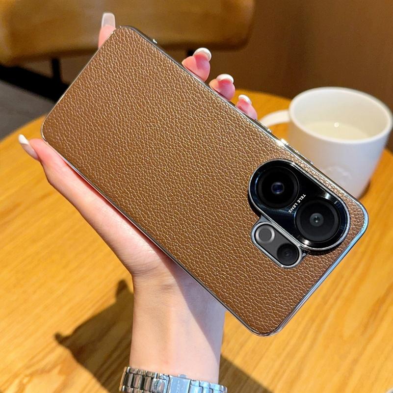 Dotek jako kůže Liči Pokovený Rám Všeobjímající Pouzdro na Objektiv Pro VIVO X200 FE X200 Ultra X200s X200 Pro mini X100 Kryt