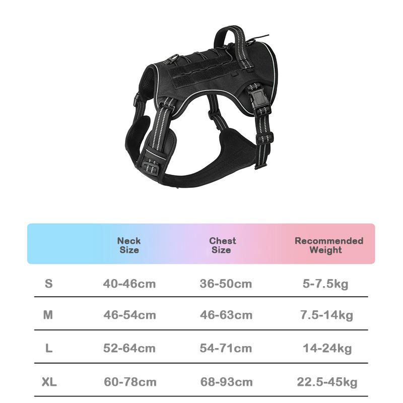 Heavy Duty Tactical Harness for Large Dogs Tactical Military Vest Multi-Functional Adjustable Pet Explosion Proof Training Vest