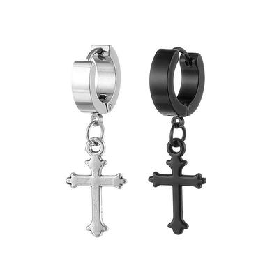 Schönheit Blume Kreuz Anhänger Hoop Ohrringe Für Weibliche Frauen Koreanische Punk Vintage Männer Ohr Schmuck Party Geschenke