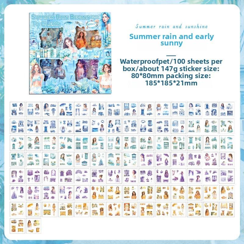 100Pcs/pack Scrapbook Stickers Vintage Flowers Scrapbooking Junk Journal Crafts Embelishment Decoration Sticker