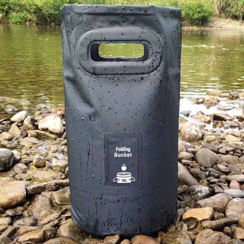 15/20L Falteimer Tragbarer großer wasserdichter PVC-Eimer Outdoor-Reise-Picknick-Angeleimer Wasserbehälter