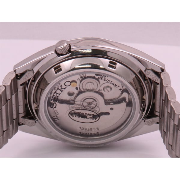Seiko Men's SNXG47K (Seiko5 SS Bracelet White) Round Watch Silver Analog