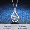 Korean Style Moissanite Water Drop Necklace: 1 Carat S925 Sterling Silver Pendant