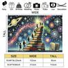 2D Galaxy Book Adventure Backdrop, Children Reading Theme Wall Hanging