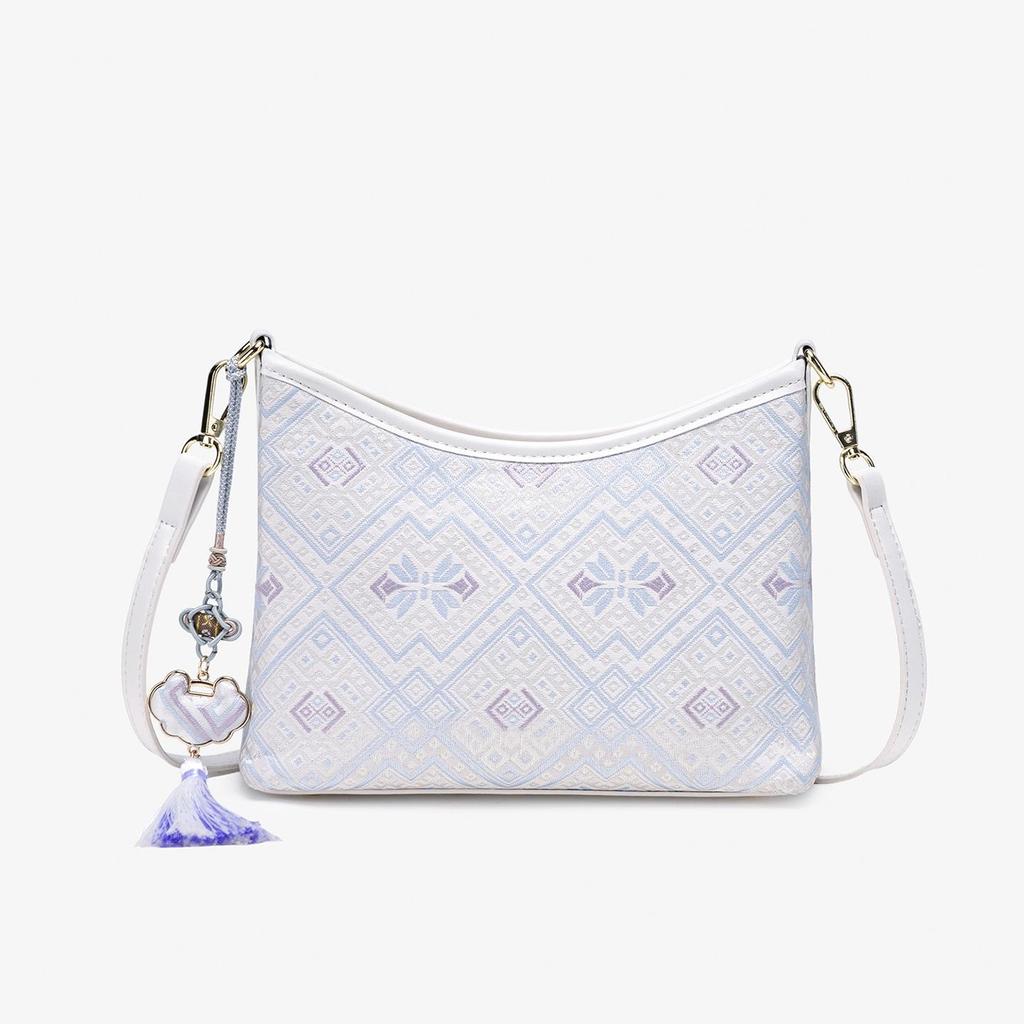 2026 Guangxi Zhuang Brocade Crossbody Bag – New Fashionable Small Square Shoulder Bag for Women, Chinese Style.