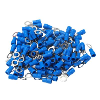 100 ks Predizolované krúžkové krimpovacie svorky Medený PVC konektor pre stroje AWG 22?16RV1.25?5