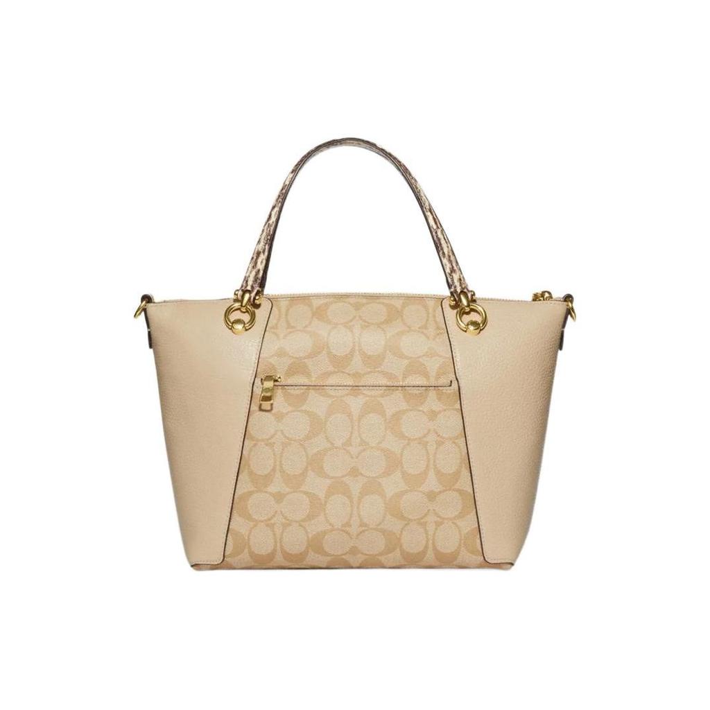 Coach Kacey 25 Classic Monogram Zip Closure Coated Canvas And Leather Medium Shoulder Crossbody Bag Women handbags Khaki Ivory C7261-IMU4V