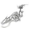 Copper Silver Dragon Holding a Crystal Ball, Feng Shui Good Luck Ornament, Goods, Item