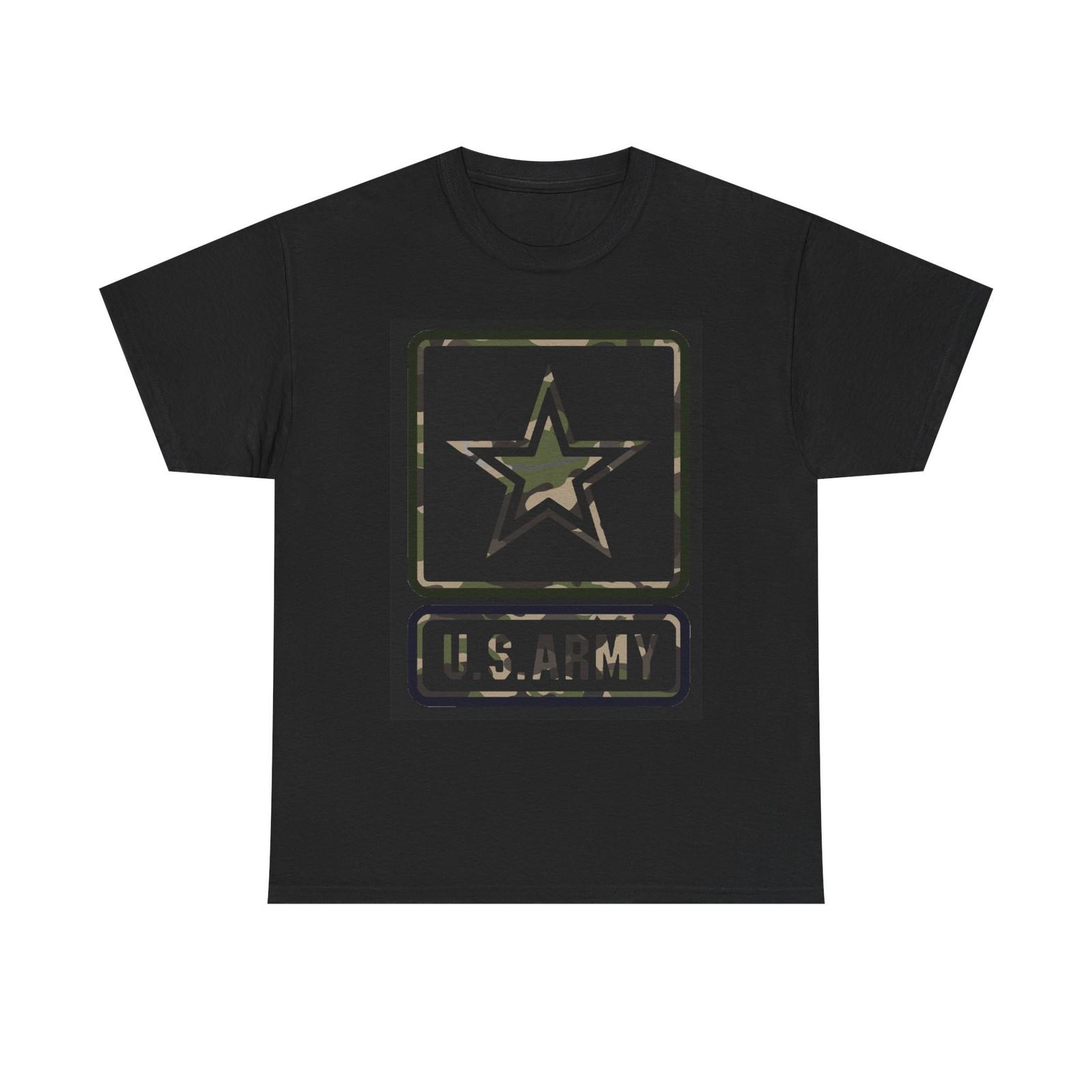 Army Graphic T Shirt Retro Camo Military America Unisex Heavy Cotton Tee S