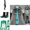 Nádherný Cosplay Kostým Paruka Top Šaty Kravata Kompletní Oblečení Hatsune Miku Vocaloid