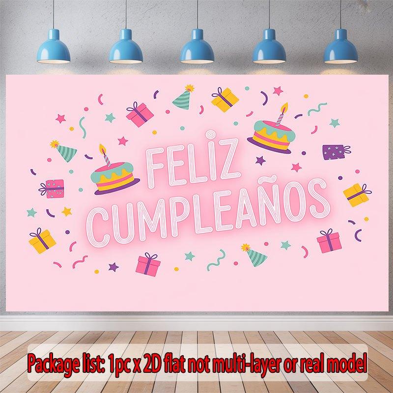 Party Backdrop Flat Feliz Cumpleaos Events Wedding Coming Ceremony Four Season Event Photo Background Front Door Decor Theme Theme Theme