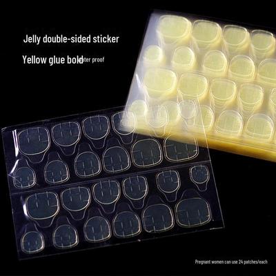 Gelbe, ablösbare, superklebrige, transparente Nagelaufkleber aus Geleekleber für Kinder, langlebige, tragbare Nagelkunststücke.