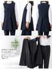 Suit Set Long Vest and Tapered Pants Set Plus Petite Stylish 4L Black [Addrouge] Women's - - 2-Piece - Formal, Ceremonial, Sizes, Sizes, Office,