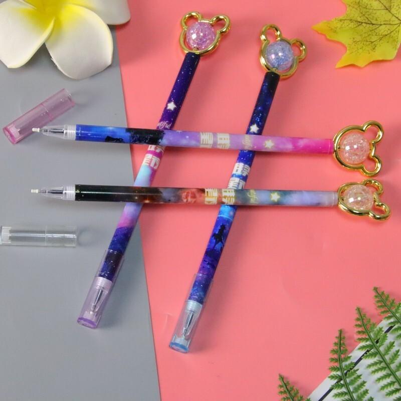 1 Piece Cute Cartoon Crystal Gel Ink Pens Kawaii Stationery Material Office School Supplies Gifts Gel Pen