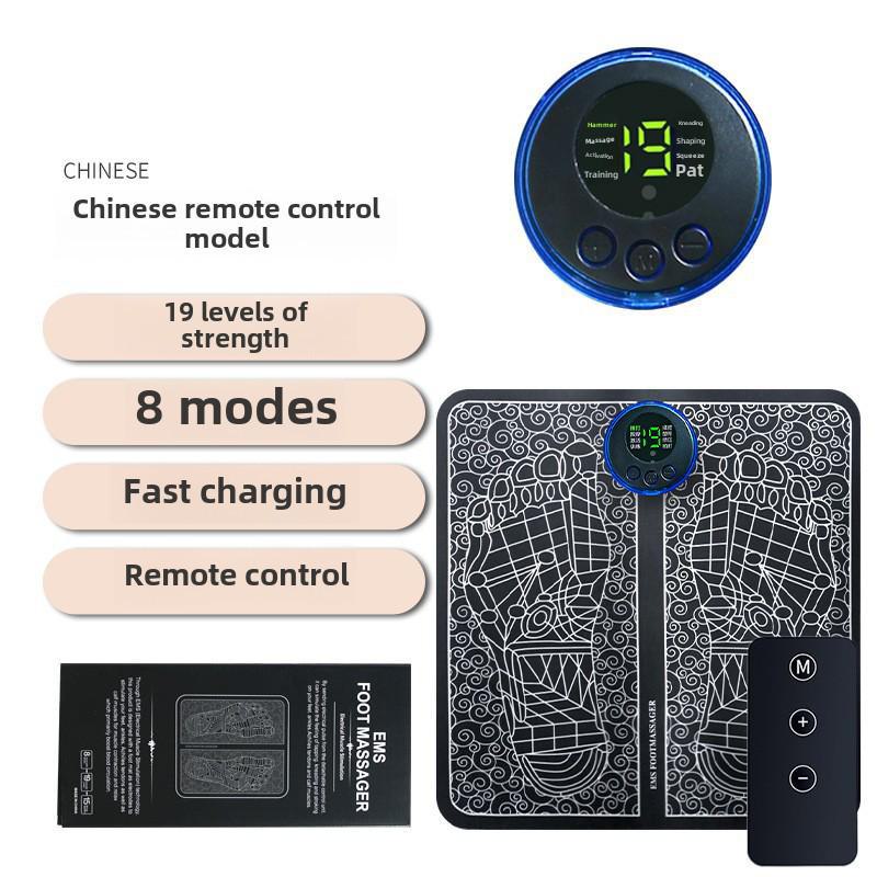 Wiederaufladbares EMS Fußtherapie-Massagegerät - Tragbares Mikrostrom-Impulspad