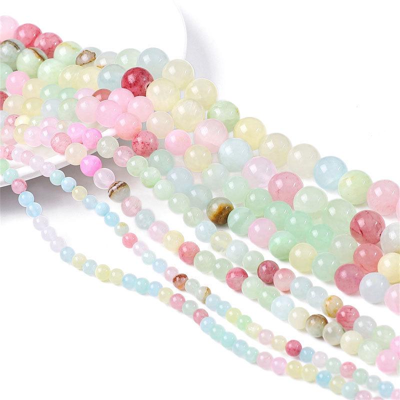 Synthetic Stone Round Beads for DIY Jewelry: Loose Beads with Straight Holes for Handmade Bracelets, Necklaces, Pendants, and More