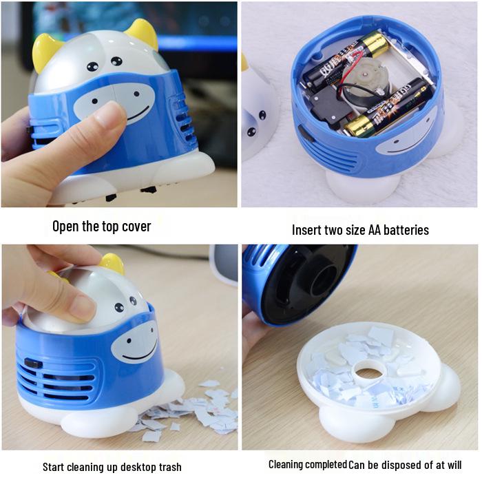 Mini Beetle Strawberry Desktop Vacuum Cleaner – Cute Creative Gift