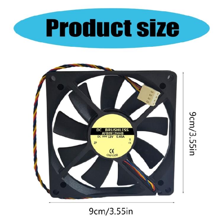 Optimal Air Circulation 90mm PWM Computer Fan, Low Noise 90mm Computer Case Cooling Fan for Office and Gaming PC