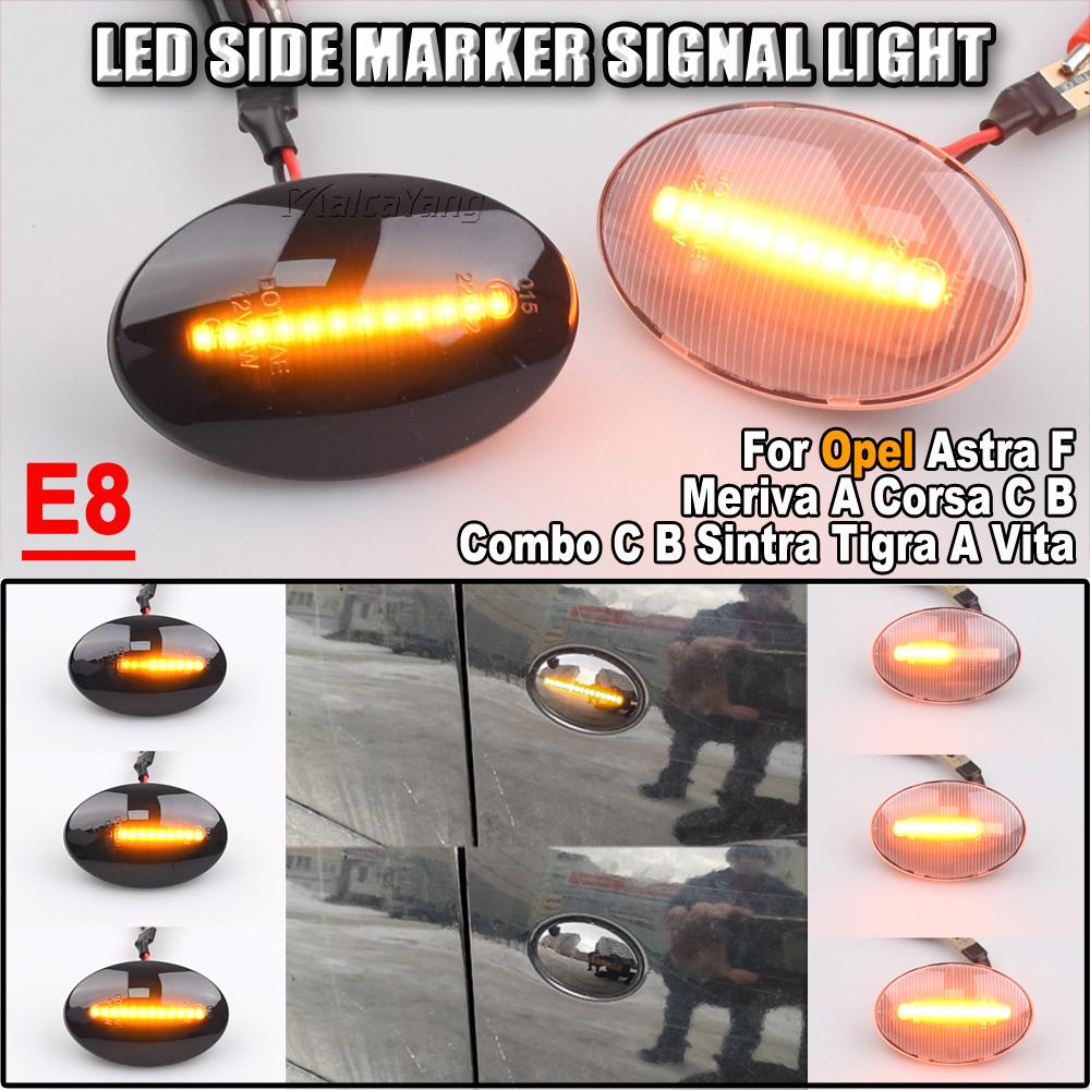 For Opel Combo C B Tigra A Astra F Meriva A Corsa C B Sintra Vita Led Car Dynamic Side Marker Lamps Indicator Turn Signal LightTurn Signal 2