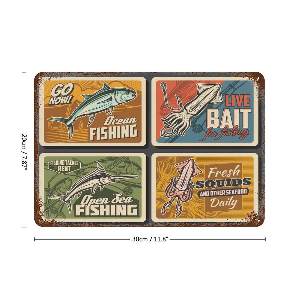 1-Pack Aged Vintage Wall Sign, 20×30cm and 30×40cm, Rustic Metal Decoration for Lounge, Pub or Kitchen