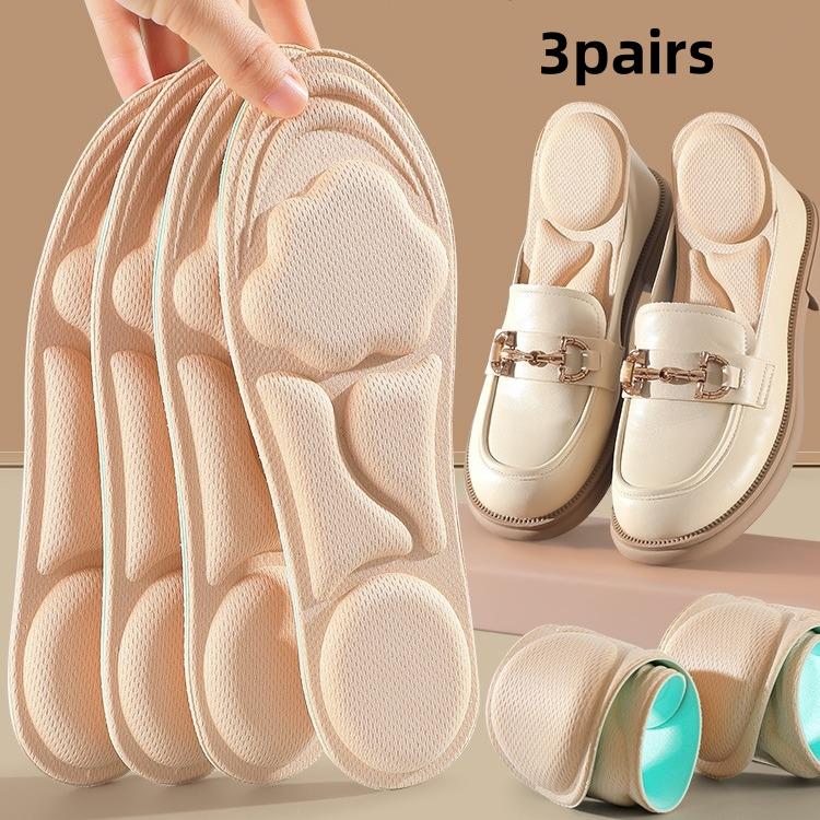 3pairs Soft and Cushioned 10mm Breathable Insoles for Men and Women - Ideal for High Heels, Sports Shoes, and Casual Wear