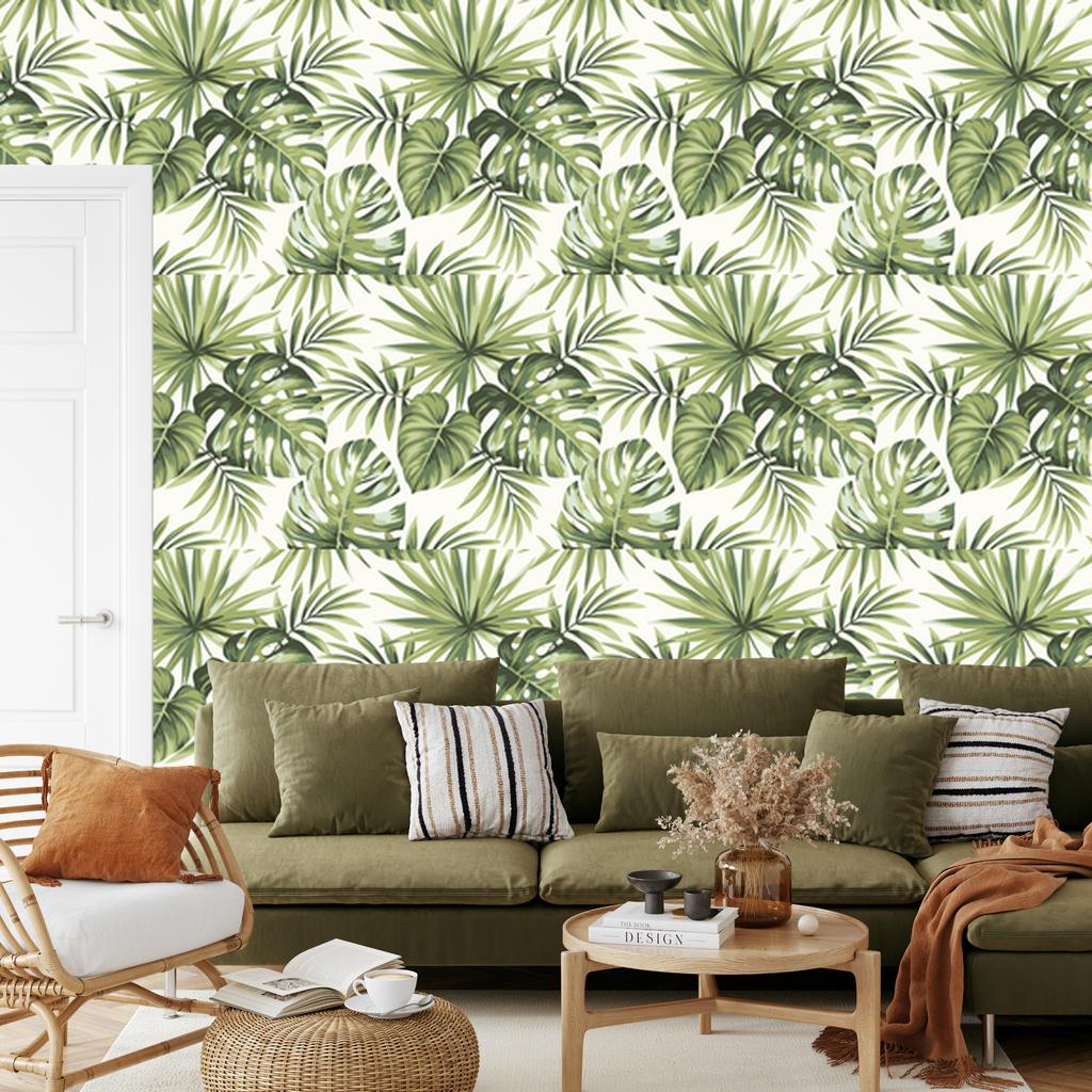 Exotic Leaves Wallpaper for Living Room and Bedroom 50x1000