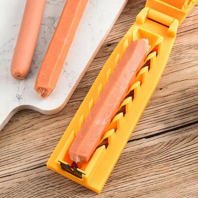 Ustensile de cuisine Coupe-saucisse Outil à trancher hot-dog Outils de barbecue Trancheur de jambon 2 Pièces Pour le camping