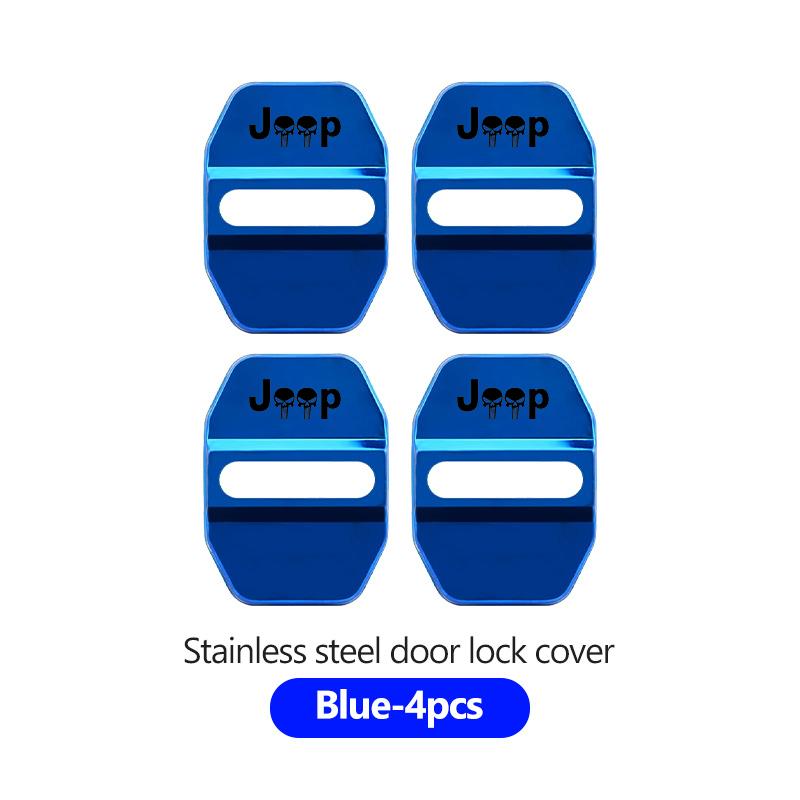 CYKVUD1 For Jeep Car Door Lock Cover Stainless Steel Anti Corrosion Protection Cherokee Wrangler JK Gladiator Compass Renegade Patriot