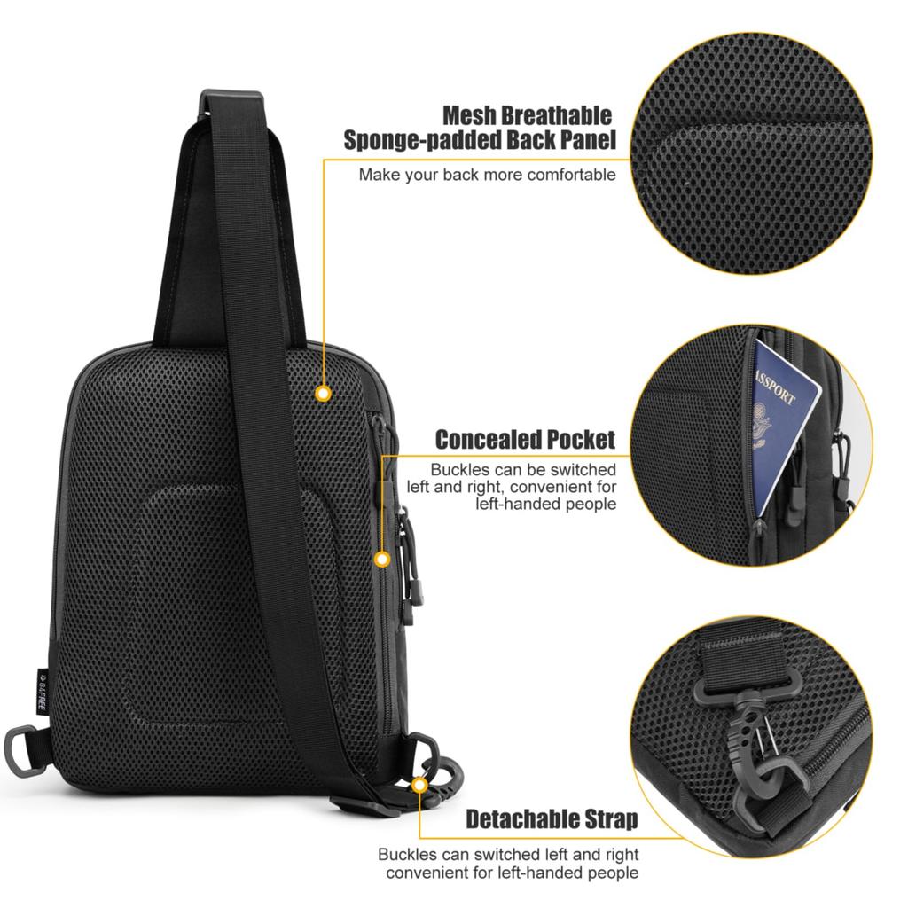 G4Free Taktischer EDC Sling Kompakter Rucksack für verdecktes Tragen mit Pistole Kleine Schulter-Crossbody-Tasche für und Outdoor-Sporttasche, Tasche, Holster, Rucksack,