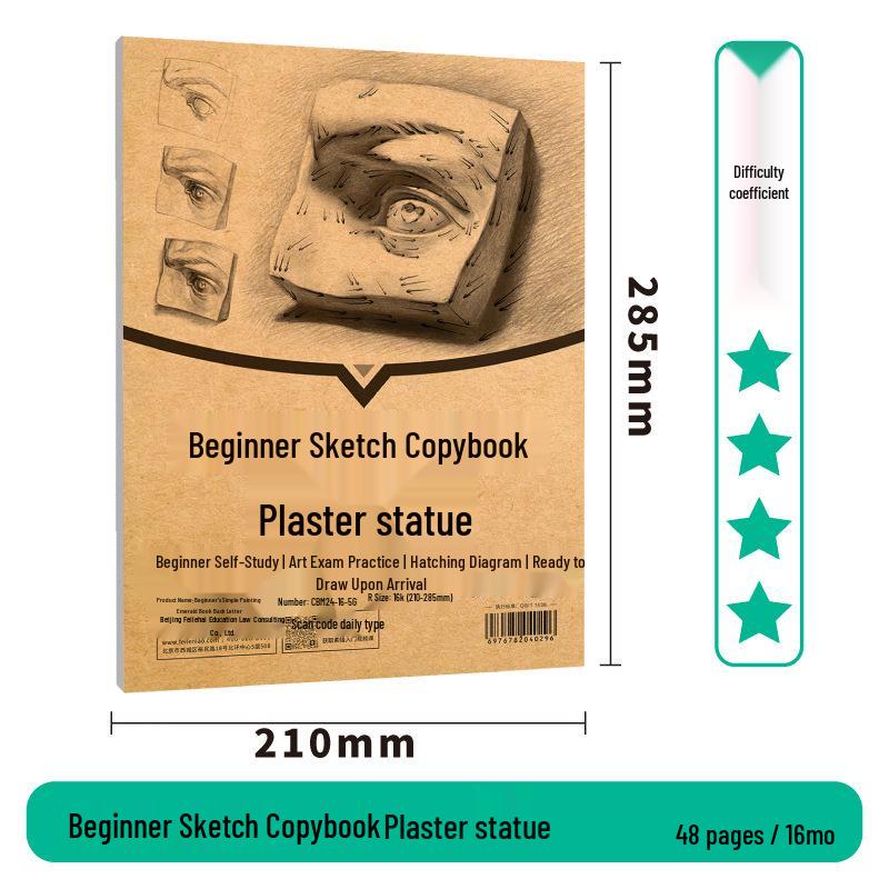 Feile Beginner to Advanced Drawing Copybook: Geometric & Still Life Sketching Set with Glue Binding.