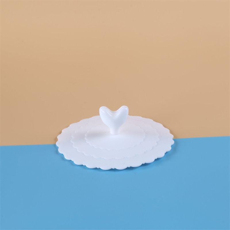Wave Heart-shaped Spatula Spoon Silicone Cup Lid Heart-shaped Cup Lid Food-grade Silicone Dust-proof Lid