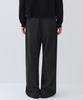 MUSINSA STANDARD Striped Extra Wide Two-Puck Hidden Elastic Waist Slacks [Charcoal Gray]