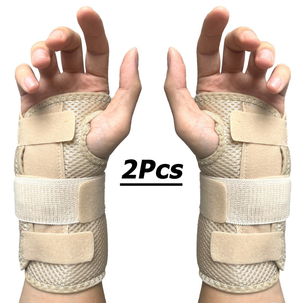 1 Paar Verstellbare Handgelenkstütze mit Doppelplatten-Stütze - Atmungsaktive Nylon-Sport-Tägliche Handgelenkstütze | Atmungsaktiver Komfort | Sicherer Sitz