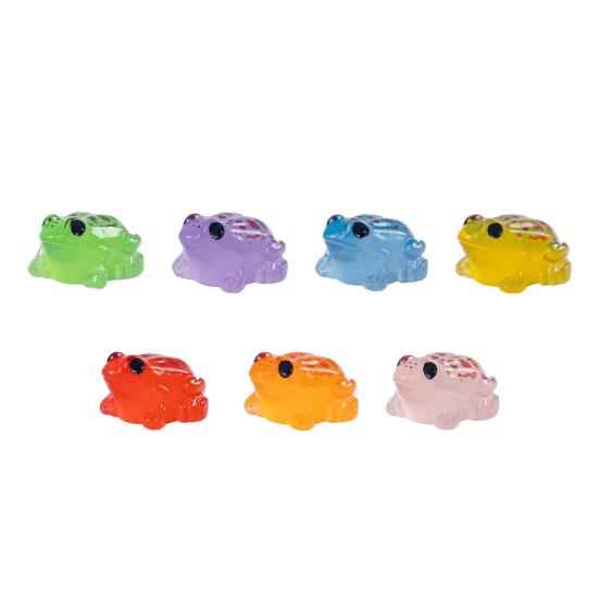 

12 Pcs Luminous Mini Resin Frog Figurines Tiny Glow in The Dark Frog Miniature Figures for Moss Landscape Fairy Garden 12pcs