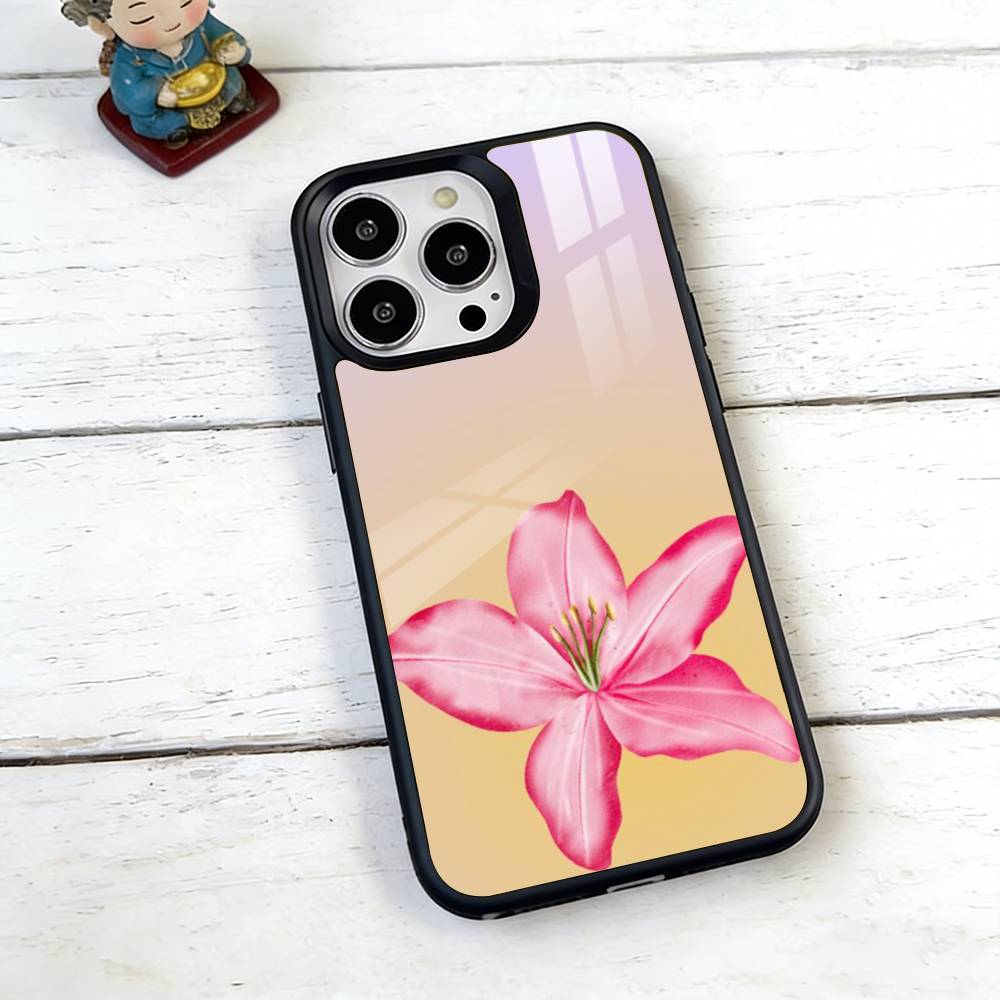 Lily Puff Phone Case For iPhone17,16,15,14,13,12,11 Plus,Pro Magnetic with Magsafe Wireless Charging