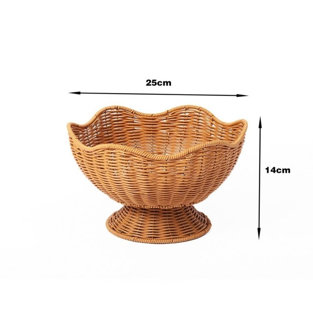 Multipurpose Fruit Basket Traditional Style Open Top Vegetable Basket Hand Woven Natural Rattan Storage Basket
