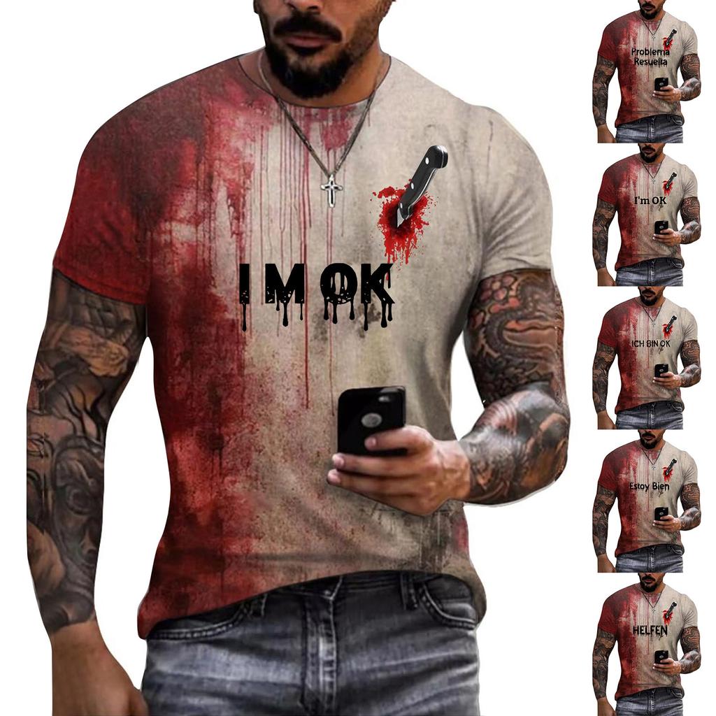 Unisex Summer Printed T-Shirt Unisex Loose Casual Short Sleeve Top