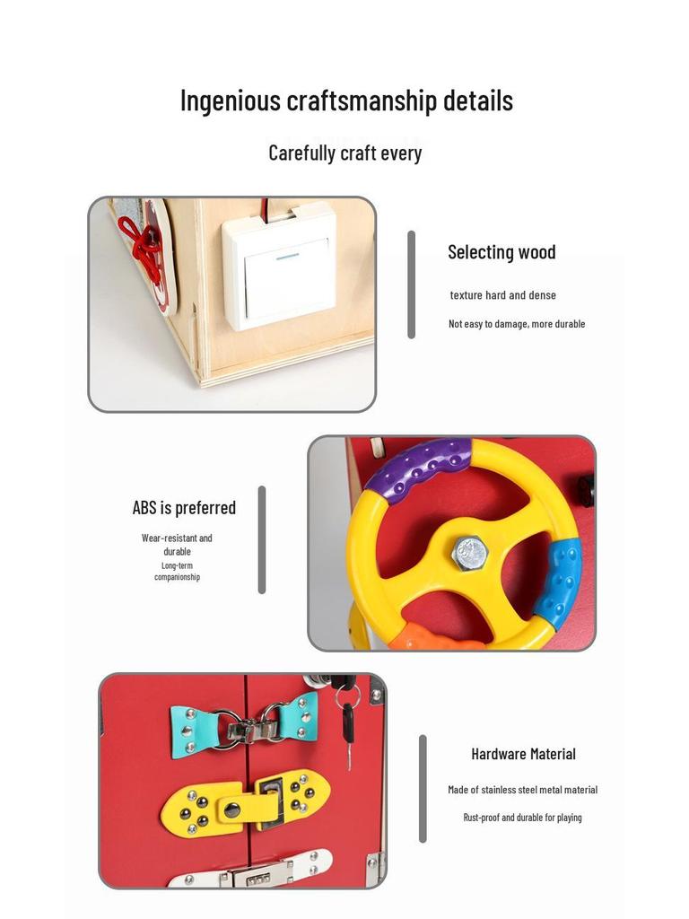 Montessori Wooden Busy House: Educational Cognitive Development Toy for Infants & Toddlers