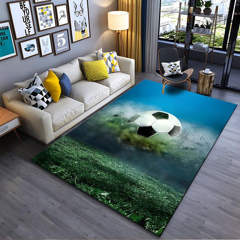 Soccer Ball on Grass Design suitable as a non-slip mat for the living room or bedroom sofa