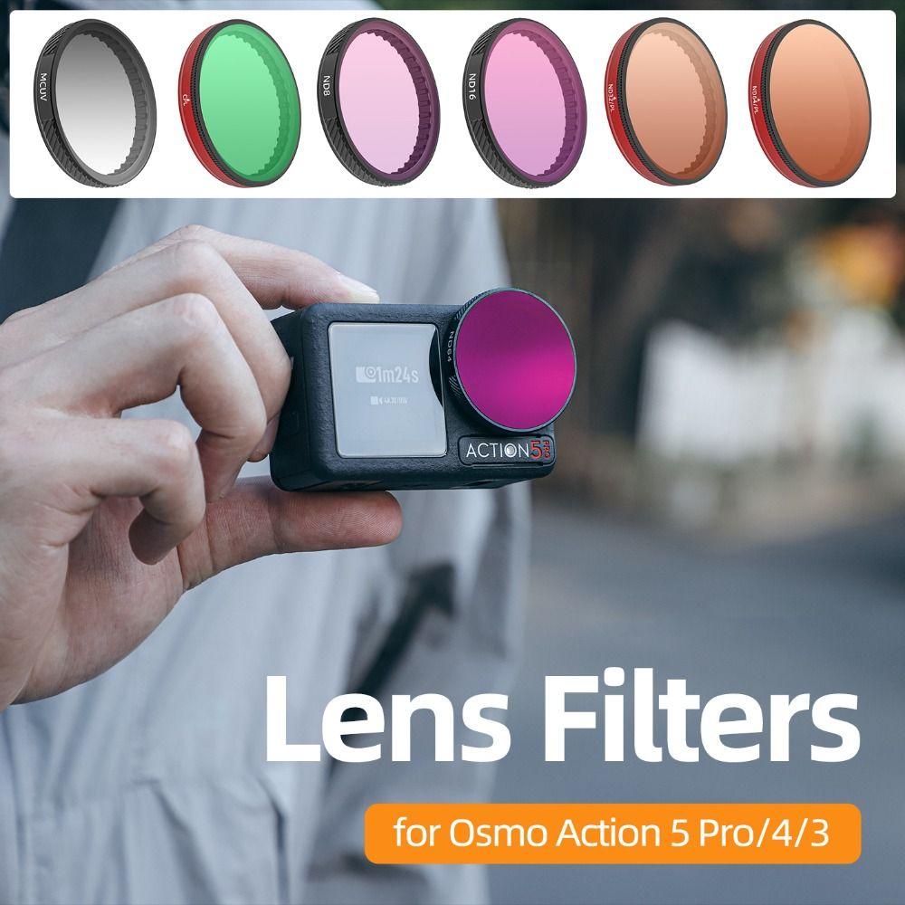 Filtre de Obiectiv MCUV/CPL Capac de Obiectiv din Sticlă Optică pentru DJI Osmo Action 5 Pro/Action 4 3