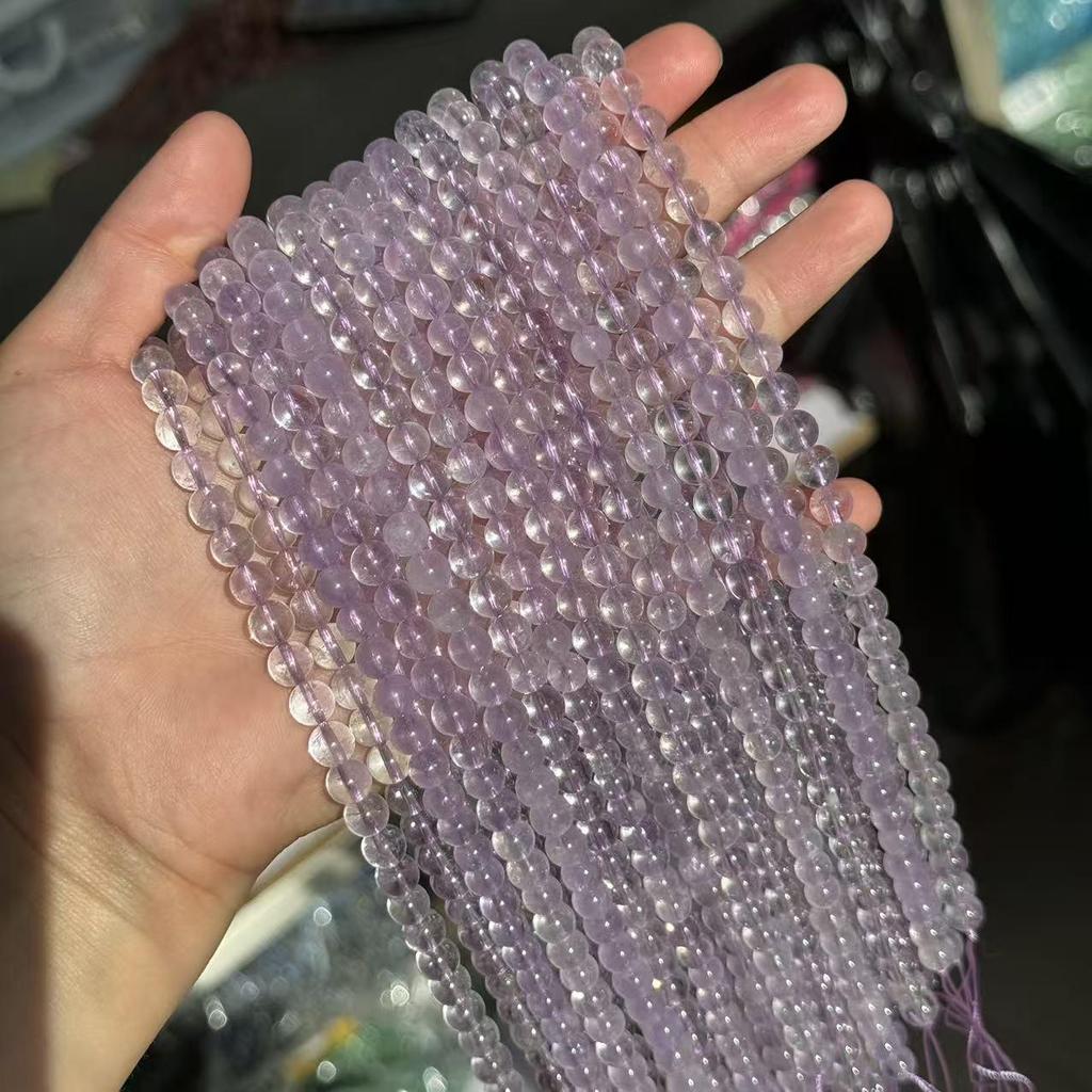 Bolivian Light Lavender Amethyst Round Beads - Semi-finished Accessories