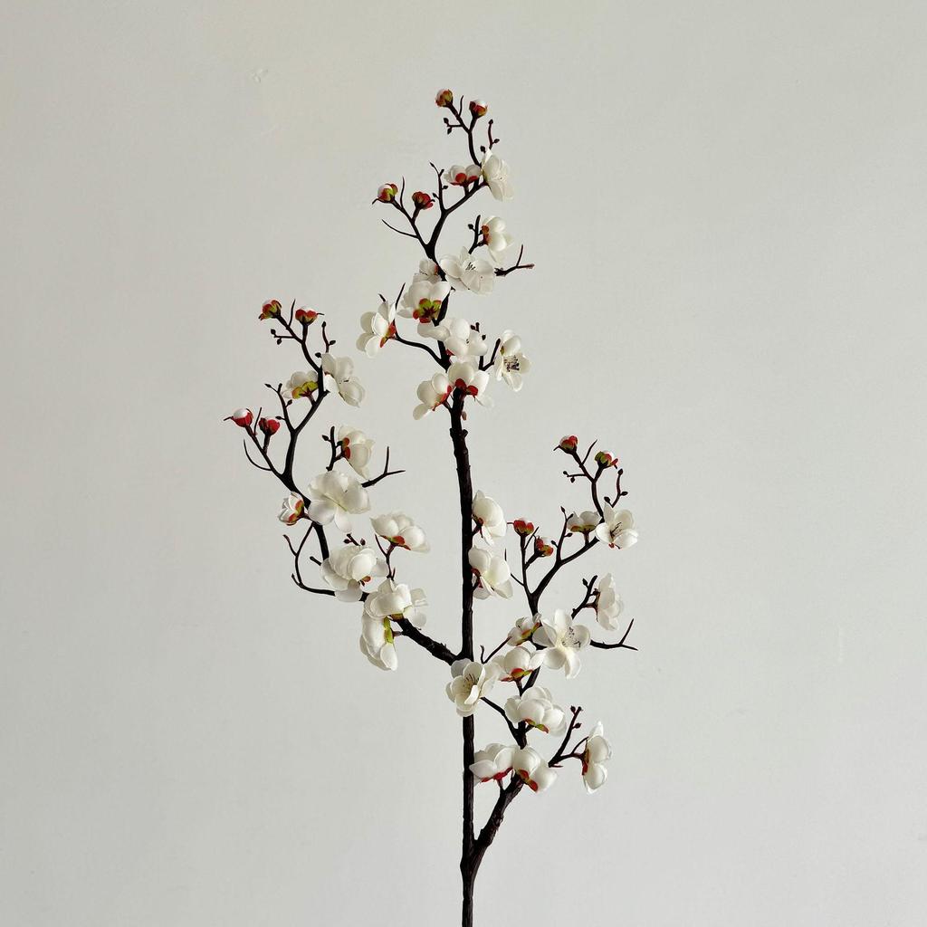 Artificial Plum Blossom Branch - Decorative Faux Flower Arrangement for Home