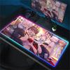 RGB Mouse Pad Laptop Game Hololive Natsuiro Matsuri Keyboard Pad PC Computer Kawaii Desk Mouse Mat HD Accessories Anime Mousepad