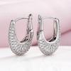 Huitan Delicate CZ Hoop Earrings for Women Shiny Huggie Hoop Brilliant Elegant Piercing Jewelry Opulent Daily Wear Accessories