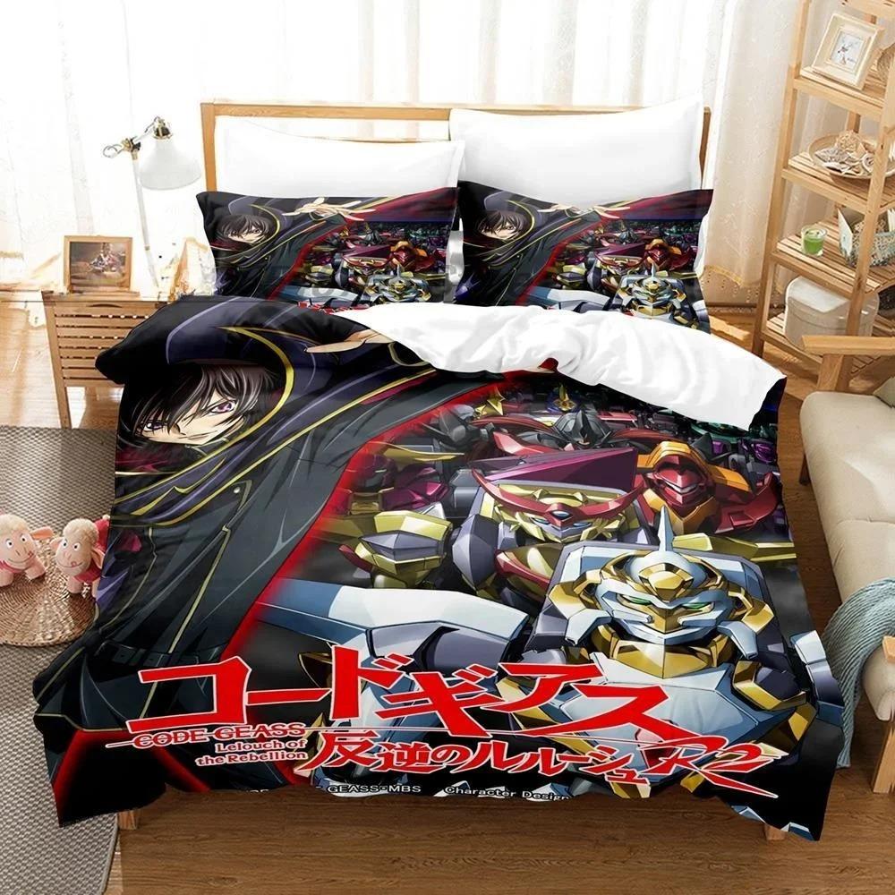 

Comfortable Anime Print Bedding Set With Duvet Cover And Pillowcases Single Twin Full Queen King Sizes For All Ages 70x133cm 2pcs