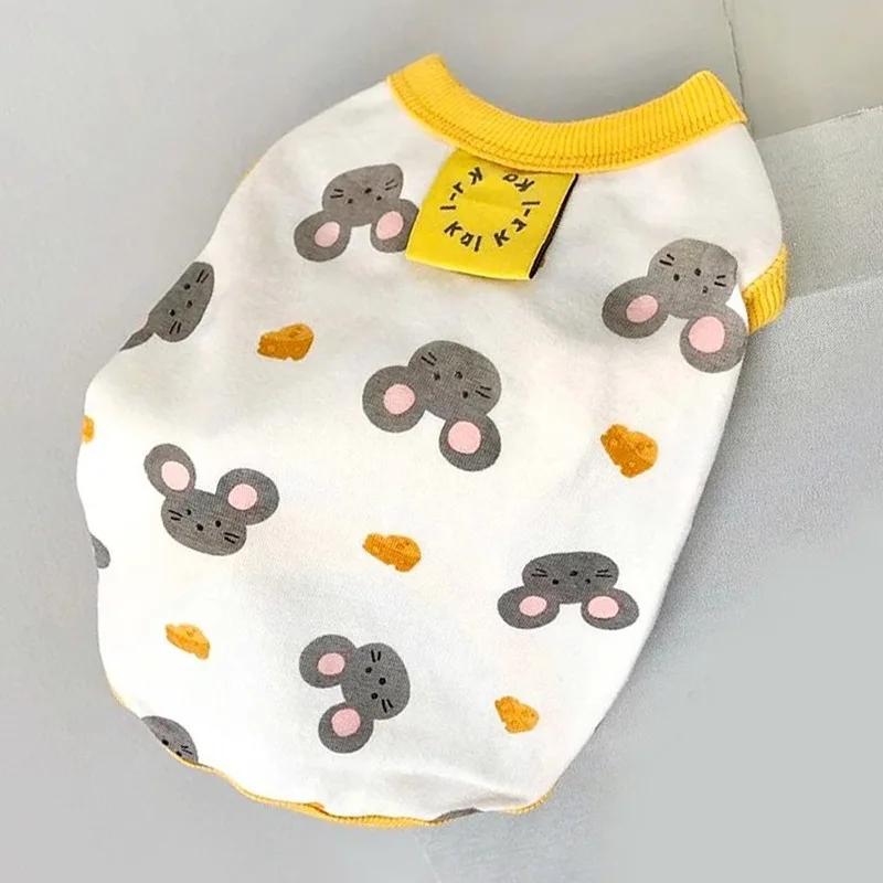 

XS-6XL Cute Print Dog Vest Fashion Dog Clothes Summer Thin Puppy Shirt Soft Cat Vest Breathable Pet Singlet Bichon Dog Costumes XS