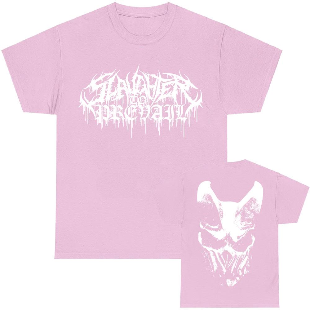 

White Logo Mask Graphic Tees SLAUGHTER TO PREVAIL Rock Band Tshirts Hip Hop Unisex Streetwear Cotton Short Sleeve T Shirt M
