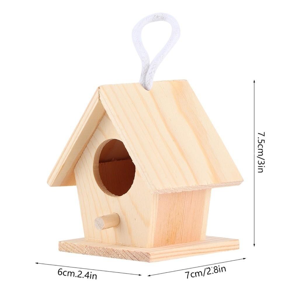 4Pcs Durable Hanging Bird House Hanging Design Insect Resistant Wooden Bird Cage Moisture Resistant Premium Platane Wood