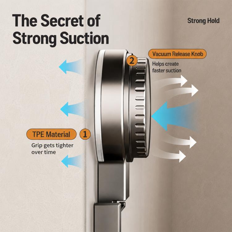 No-drill Door Back Vacuum Suction Cup Hooks Storage Rack