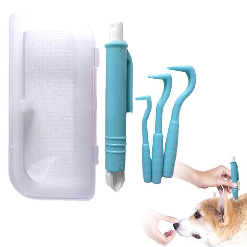 4pcs Flea Remover Hook Tick Remover Tweezer Tick Pull Pet Cat Dog Accessaries Tick Tool Pet Mites Flea Extractor Pet Supplies